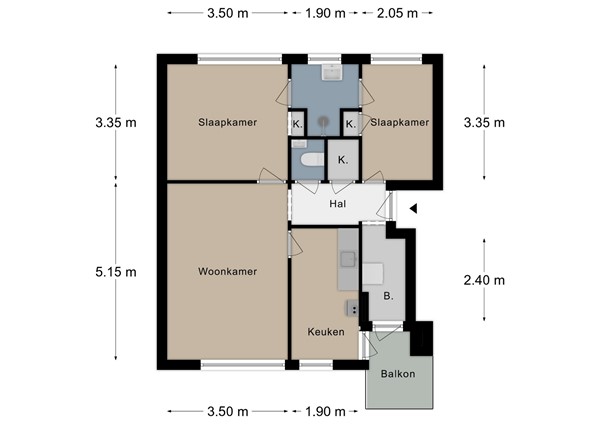 Floorplan - Pallashof 41, 6446 SK Brunssum